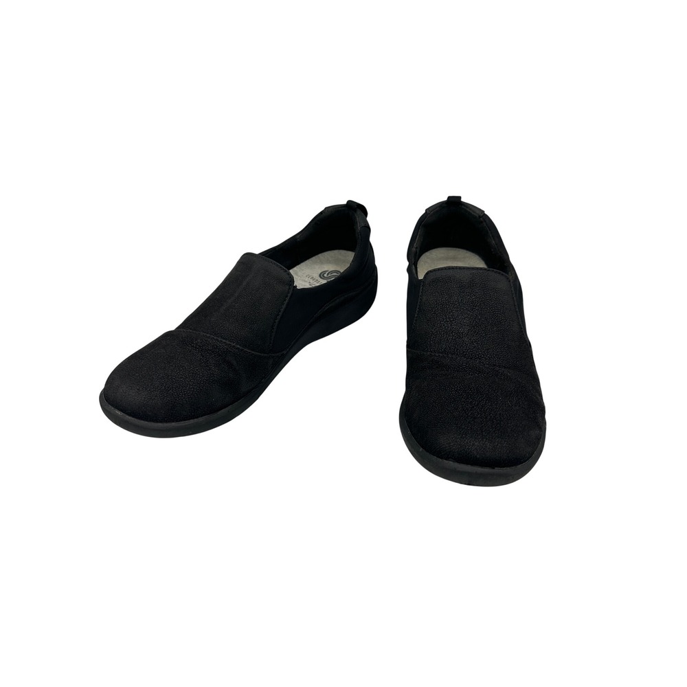 Clarks Cloudsteppers Slip On Women 6.5 Black Good Cushion Soft Casual Flats